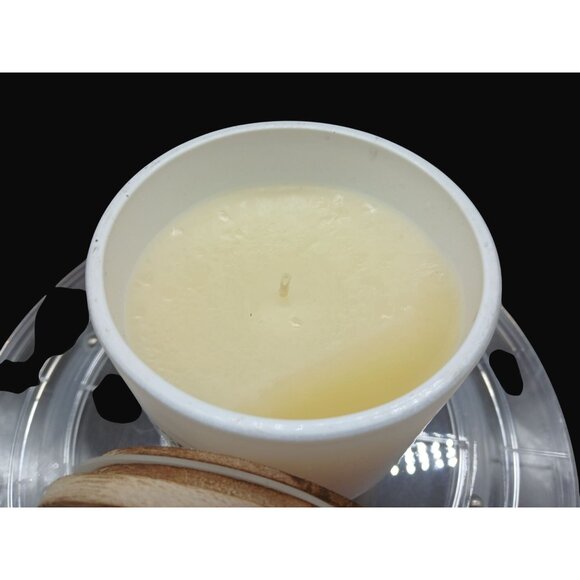 Wolf Lamb W L Rose Water Essential Oils 13 Oz Candle Wooden Lid Frosted Glass Ja - Picture 4 of 13